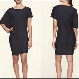 Athleta Sunlover Hilo Asymmetrical Upf Mini Black Stretch Dress Women’s Small